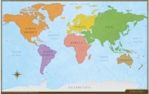 World Desk Map (2-sided)