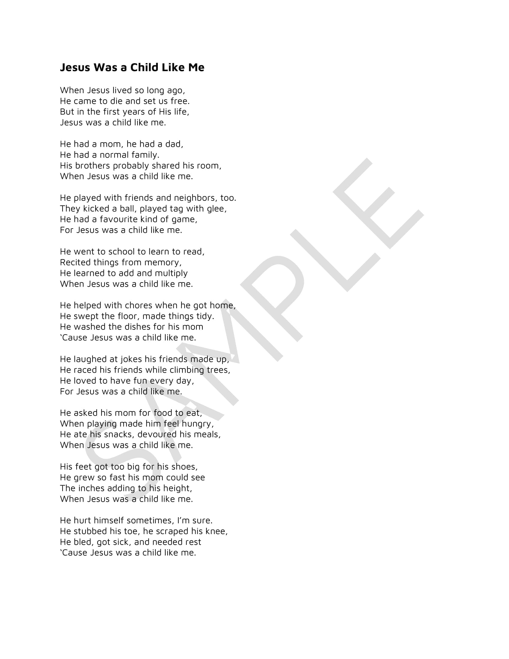 Jesus Was a Child Like Me - Image 3
