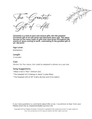 Alternative view of The Greatest Gift of All