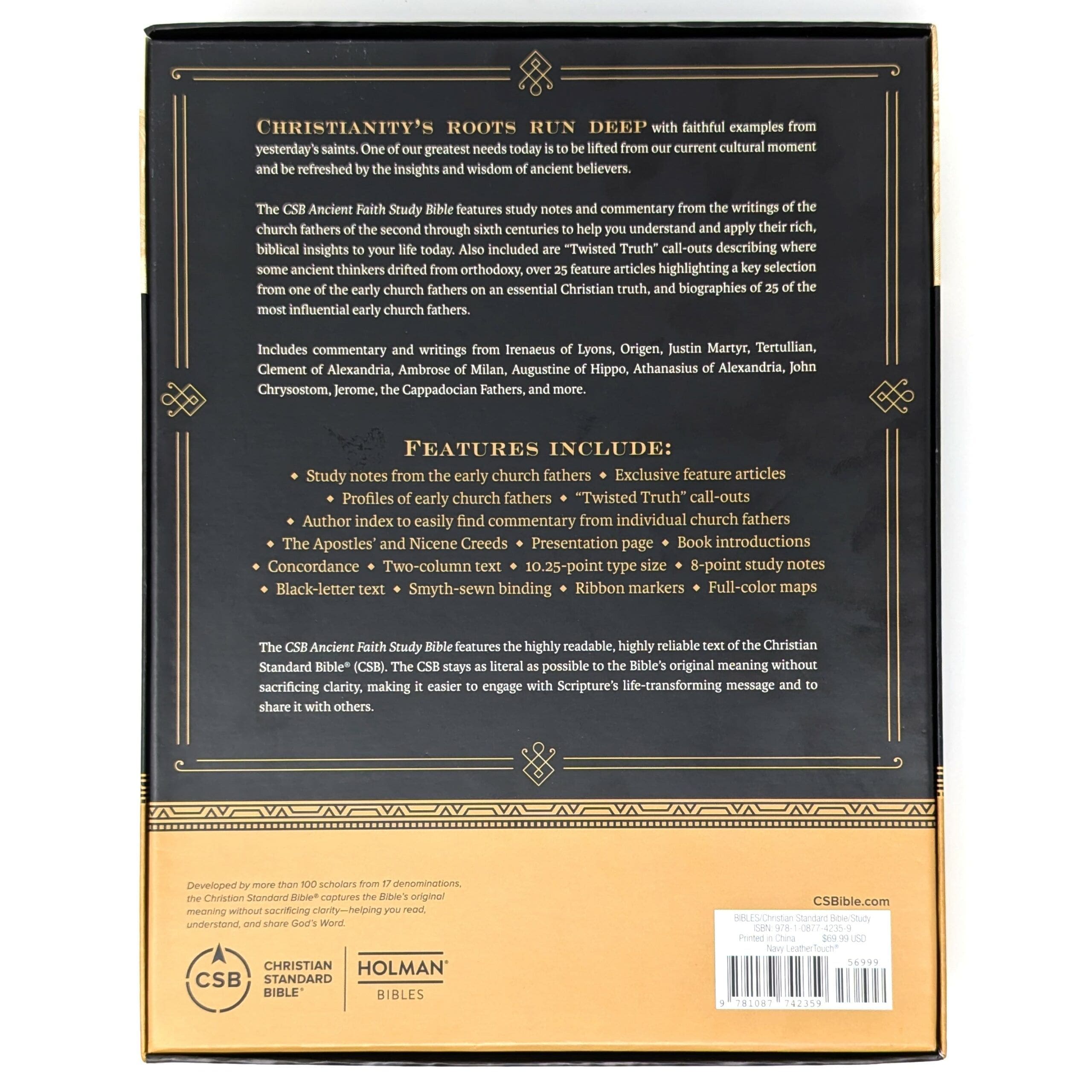 CSB Ancient Faith Study Bible, Navy Leathertouch - Image 2